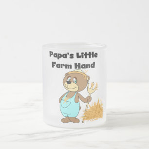 Papa's Little Farm Hand Tshirts and Gifts Frosted Glass Coffee Mug