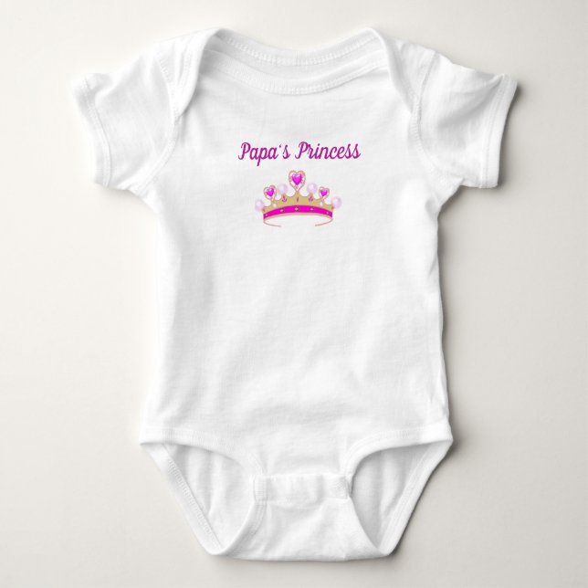 Papa's Princess Personalised Baby Bodysuit (Front)