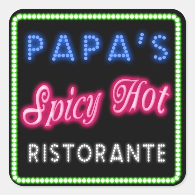Papa's Spicy Hot Ristorante ID235 Square Sticker (Front)