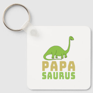 Papasaurus Dinosaur Brontosaurus Father's Day Key Ring