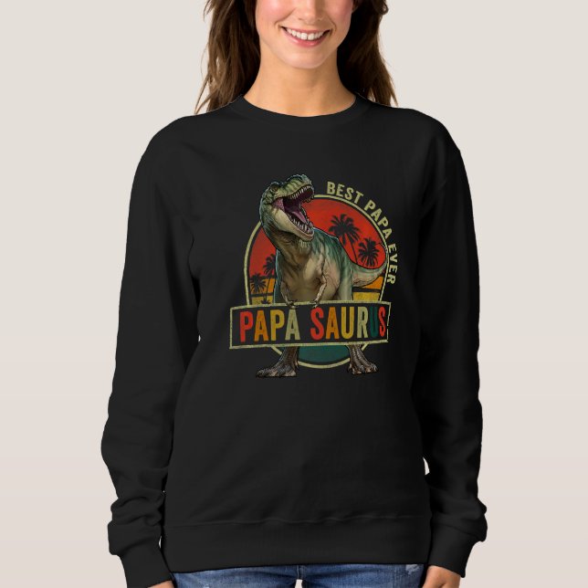 Papasaurus Dinosaur Daddy Family Matching Best Pap Sweatshirt (Front)