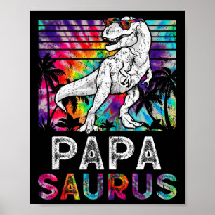 Papasaurus Dinosaur Papa Saurus Family Matching Ti Poster
