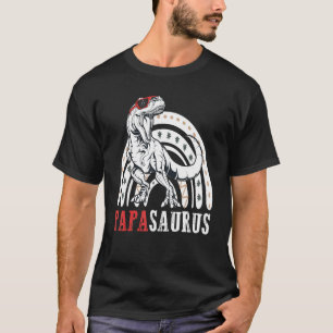 Papasaurus Rex Dinosaur Papa Saurus Family Rainbow T-Shirt