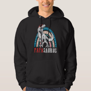 Papasaurus Rex Dinosaur Papa Saurus Rainbow Father Hoodie