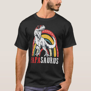Papasaurus Rex Rainbow Papa Saurus Family Matchin T-Shirt