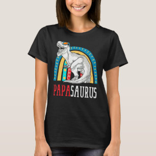 Papasaurus Rex Rainbow Papa Saurus Family Matchin T-Shirt