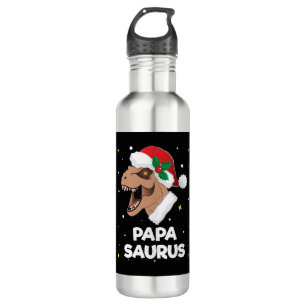 Papasaurus Santa Claus Dinosaur Christmas 710 Ml Water Bottle