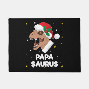 Papasaurus Santa Claus Dinosaur Christmas Doormat
