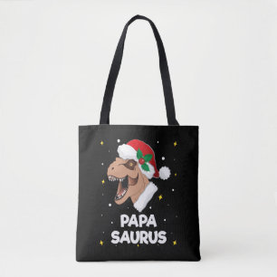 Papasaurus Santa Claus Dinosaur Christmas Tote Bag