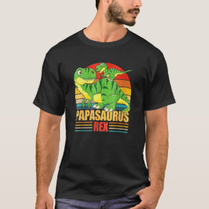 Papasaurus  T Rex Papa Saurus Dinosaur Men Dad Dad T-Shirt