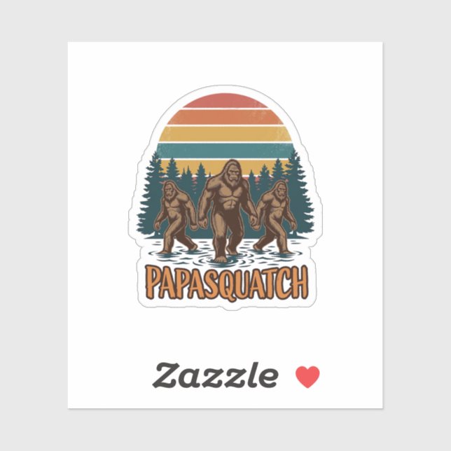 Papasquatch Bigfoot Vintage Sunset Vector Design_1 (Sheet)