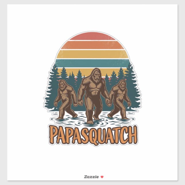 Papasquatch Bigfoot Vintage Sunset Vector Design_1 (Sheet)