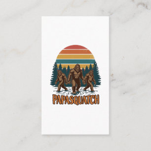 Papasquatch Bigfoot Vintage Sunset Vector Design_1 Business Card