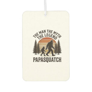 Papasquatch Vintage Bigfoot Dad Shirt Design_1 Car Air Freshener