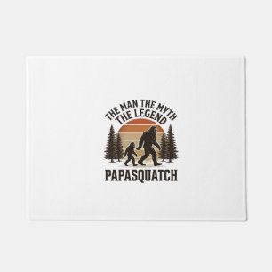 Papasquatch Vintage Bigfoot Dad Shirt Design_1 Doormat