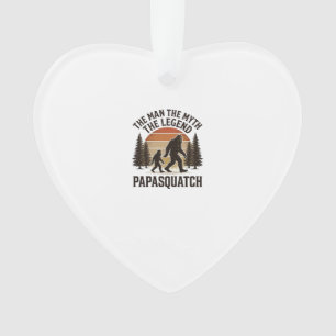 Papasquatch Vintage Bigfoot Dad Shirt Design_1 Ornament