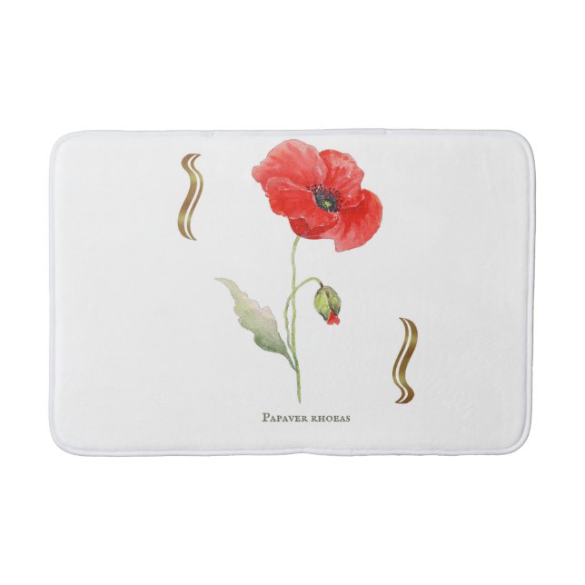 Papaver rhoeas  bath mat (Front)