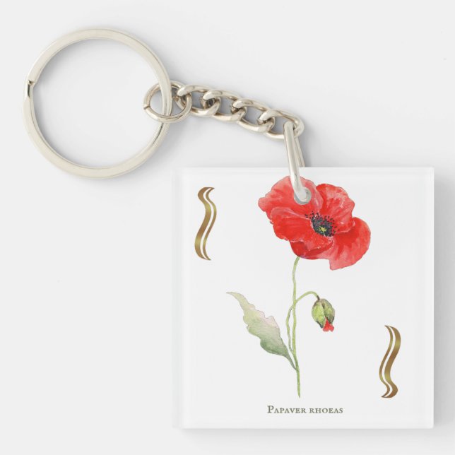 Papaver rhoeas  key ring (Front)