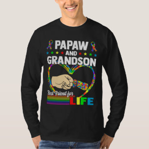 Papaw And Grandson Best Friend For Life Autism Gra T-Shirt