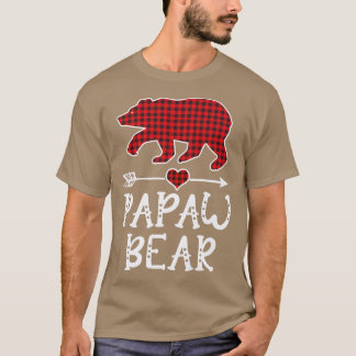Papaw Bear Funny Pajama Red Plaid Premium 1636  T-Shirt