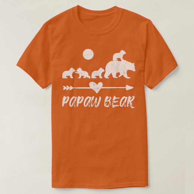 Papaw Bear Shirt with Four Cute Bear Cubs Gift  (Design Front)