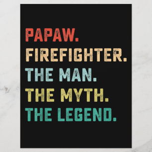 Papaw Firefighter Man Myth Legend Papa Gifts Flyer