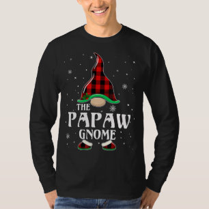 Papaw Gnome Buffalo Plaid Matching Family Christma T-Shirt