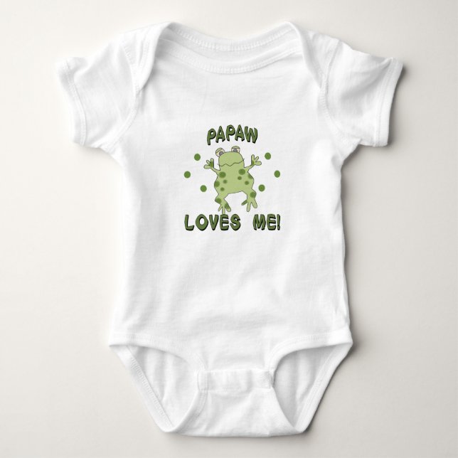 Papaw Loves Me Frog Baby Bodysuit (Front)