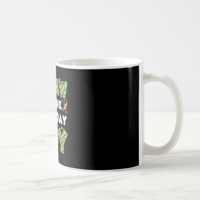 Papaw of the bday boy autism awareness puzzle coffee mug (Right)