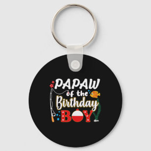 Papaw Of The Birthday Boy Fishing Family Matching  Key Ring