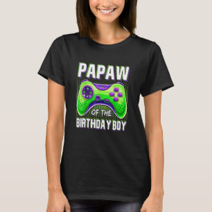 Papaw of the Birthday Boy Matching Family Video Ga T-Shirt