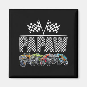 Papaw Retro Monster Truck Family Birthday Matching Magnet