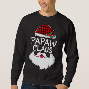 Papaw Santa Claus red plaid funny family Christmas Sweatshirt
