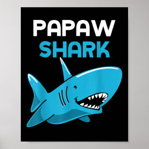 Papaw Shark Cool Funny Family Poster