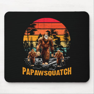 Papaw Squatch Funny Bigfoot Dad Sasquatch Yeti Ret Mouse Pad