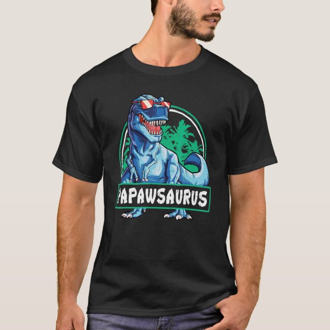 Papawsaurus Fathers Day Rex Dinosaur Papawsaurus M T-Shirt (Front)