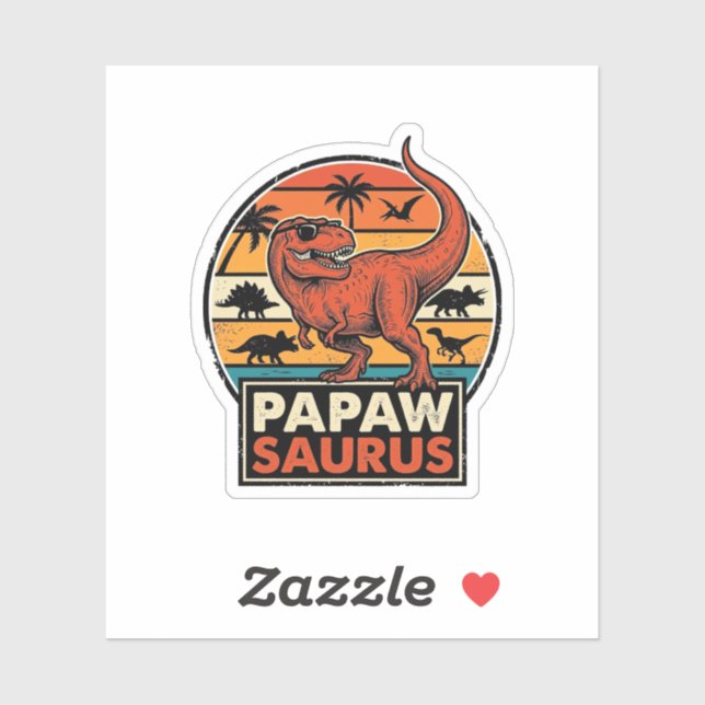 Papawsaurus Retro Dinosaur Sunset Vector Design_1 (Sheet)