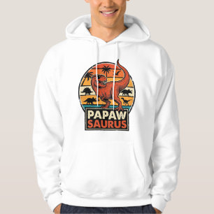 Papawsaurus Retro Dinosaur Sunset Vector Design_1 Hoodie