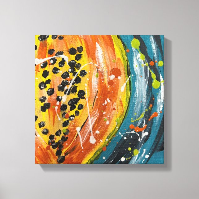 Papaya Bright Fruit Wall Art (Front)