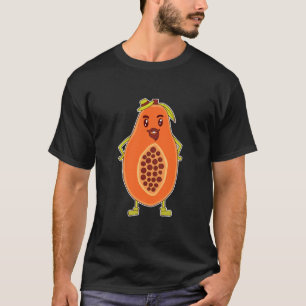 Papaya Cartoon Fruit Dad Food Father  T-Shirt