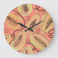 Papaya Doodle Pattern Kitchen Fruit
