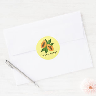 Papaya Fruit Wrapping Paper Classic Round Sticker