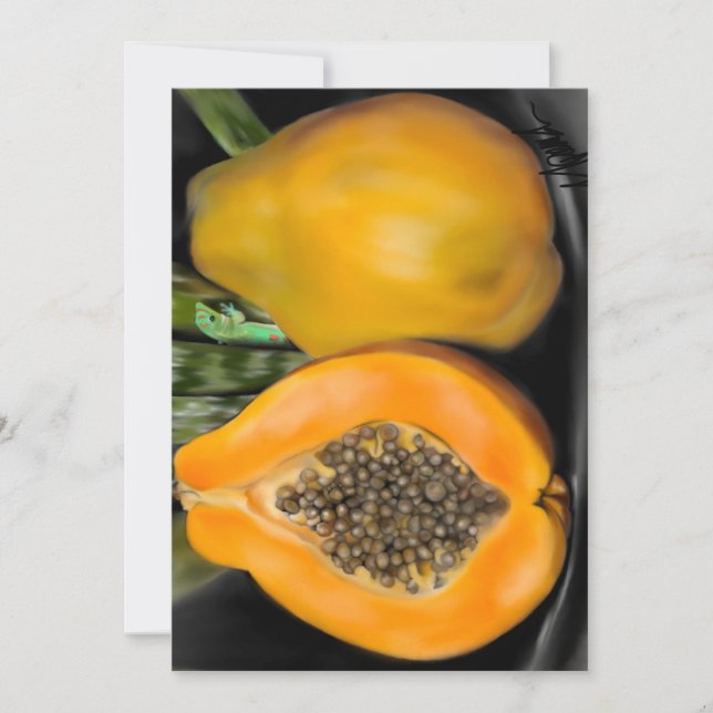 Papaya Gecko  Invitation (Front)