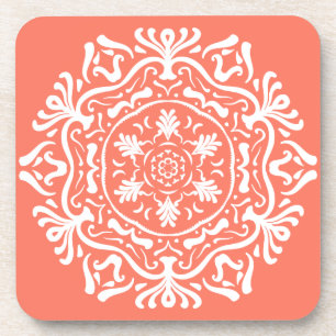 Papaya Mandala Coaster