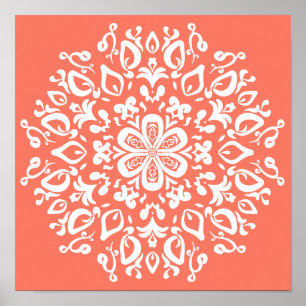 Papaya Mandala Poster