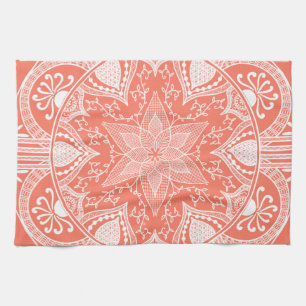 Papaya Mandala Tea Towel