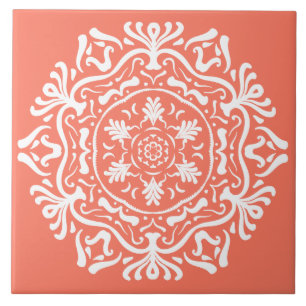 Papaya Mandala Tile
