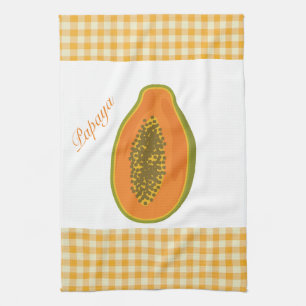 Papaya Plaid Kitchen Towel