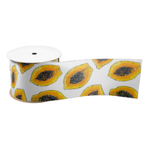 Papaya slices satin ribbon