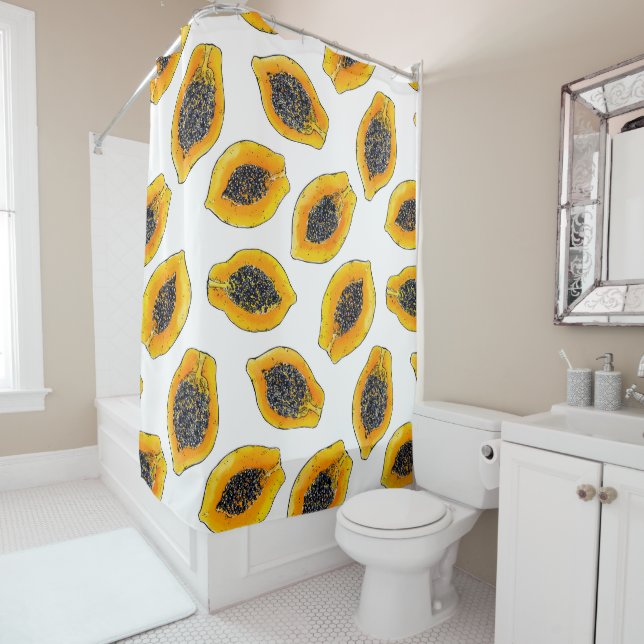 Papaya slices shower curtain (In Situ)